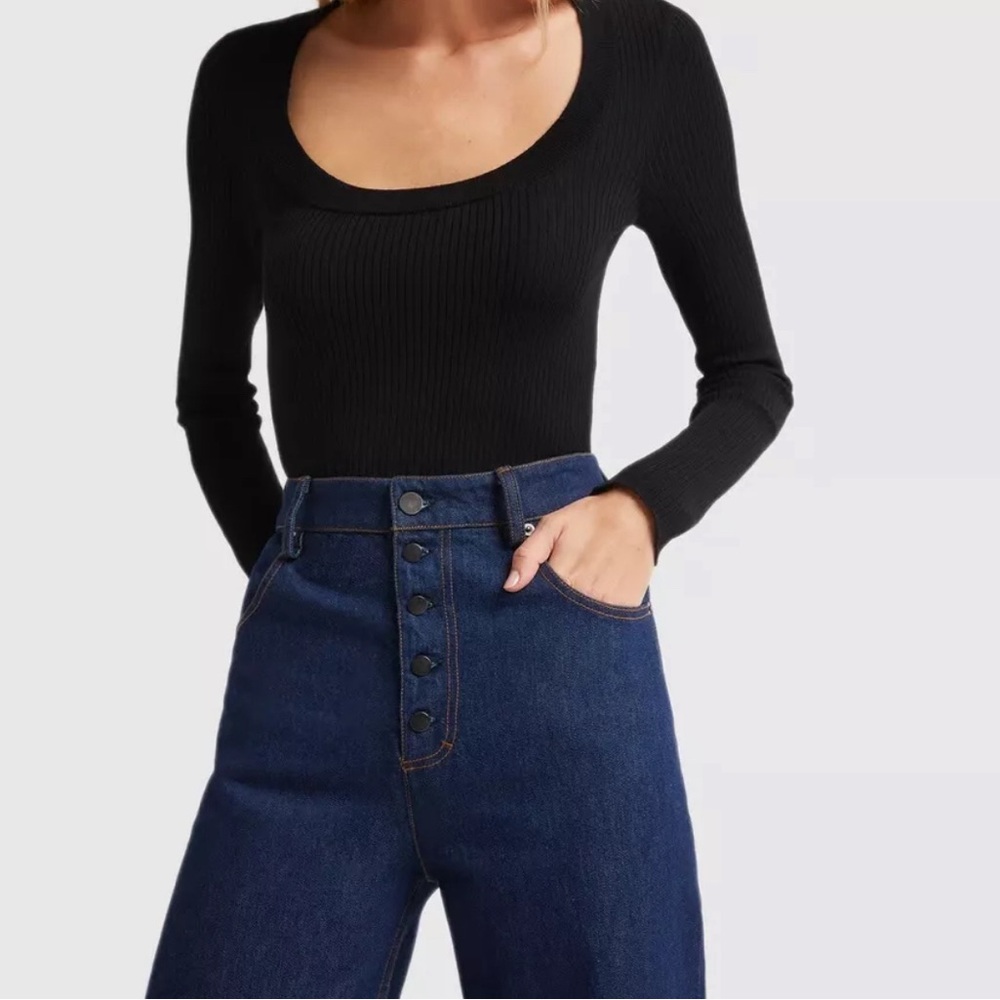 G. Label by Goop Alison Dark Wash Boyfriend Cuffed Hem Jean Size: 25 - Picture 4 of 10